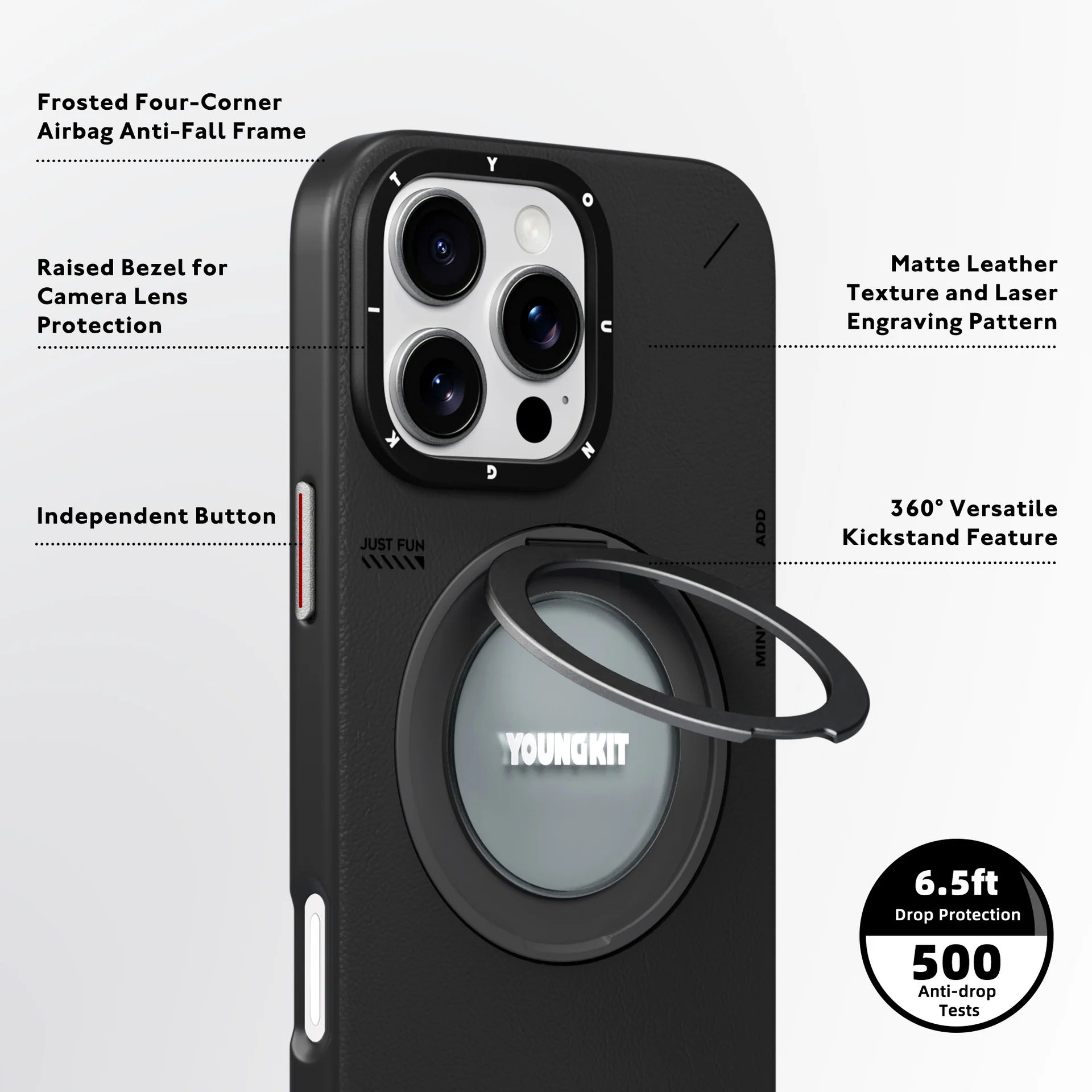 Capa em Couro com Anel 360º