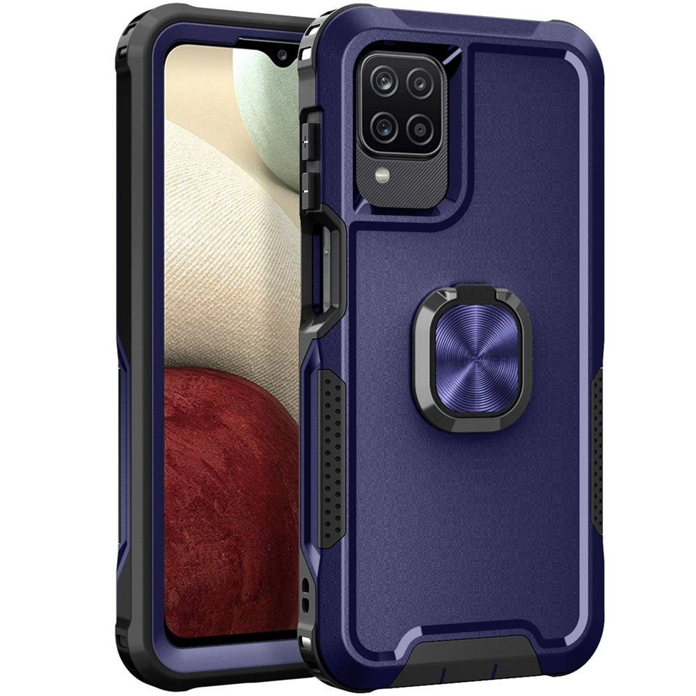 For Samsung Galaxy A12/A32 5G/A13 5G/M32 5G Rotatable Ring Kickstand Protective Cover PC + Silicone 3-in-1 Drop-proof Phone Case