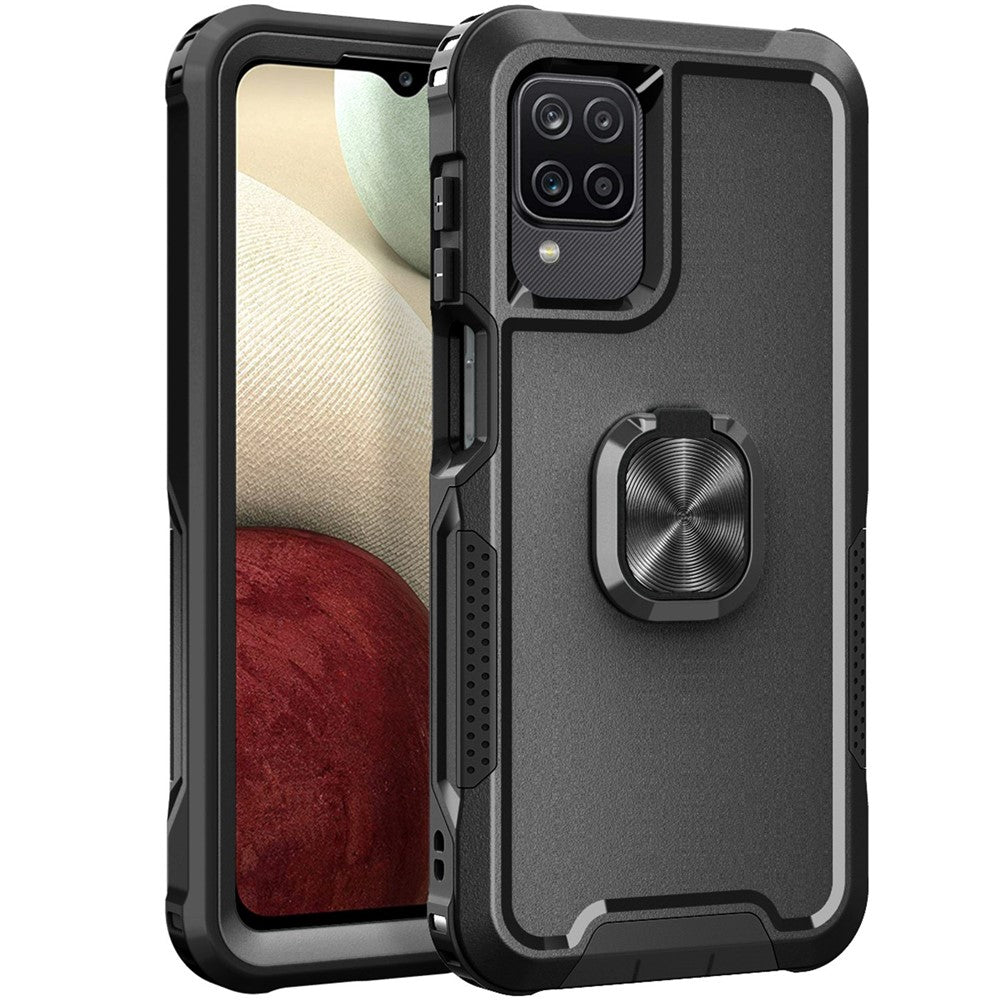 For Samsung Galaxy A12/A32 5G/A13 5G/M32 5G Rotatable Ring Kickstand Protective Cover PC + Silicone 3-in-1 Drop-proof Phone Case