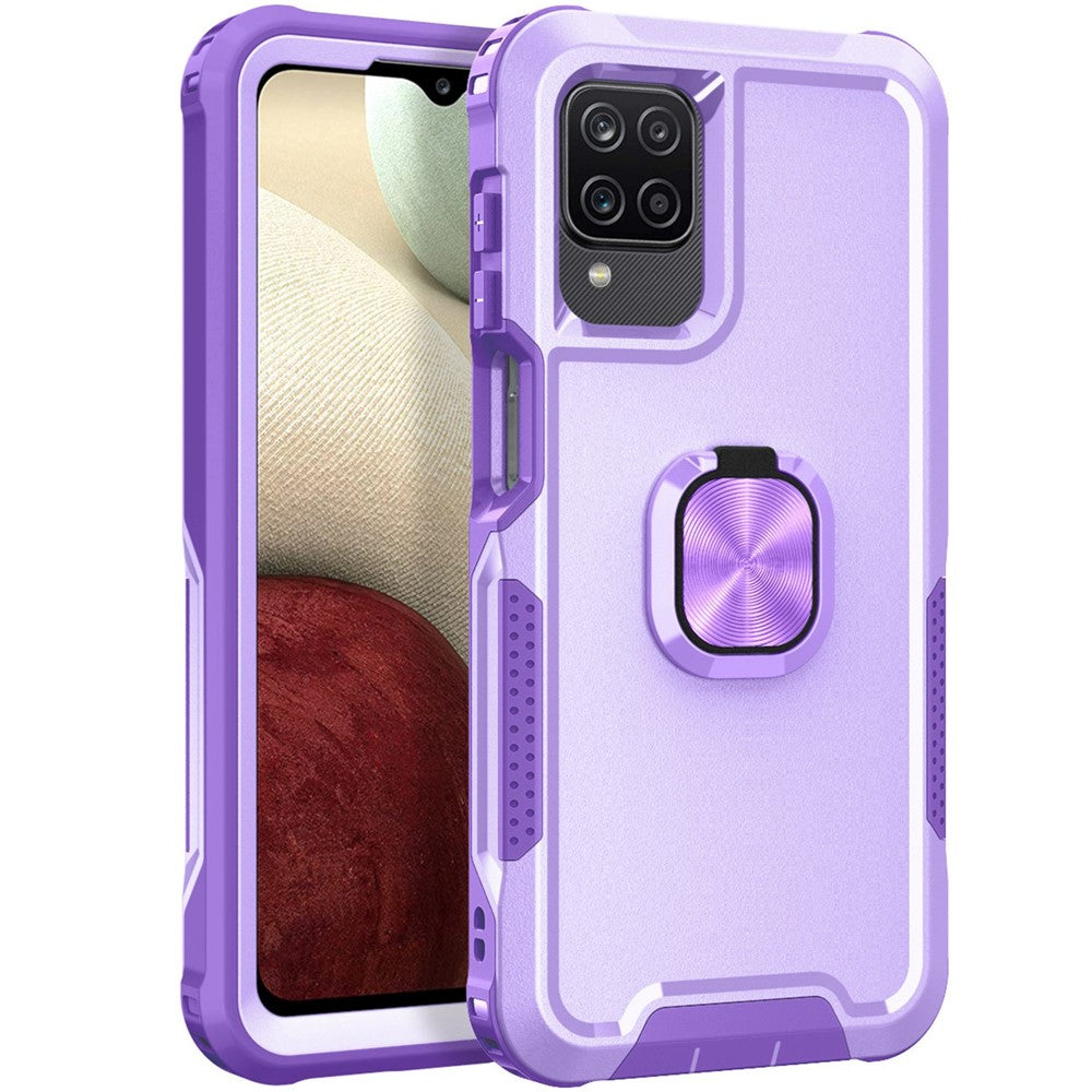 For Samsung Galaxy A12/A32 5G/A13 5G/M32 5G Rotatable Ring Kickstand Protective Cover PC + Silicone 3-in-1 Drop-proof Phone Case