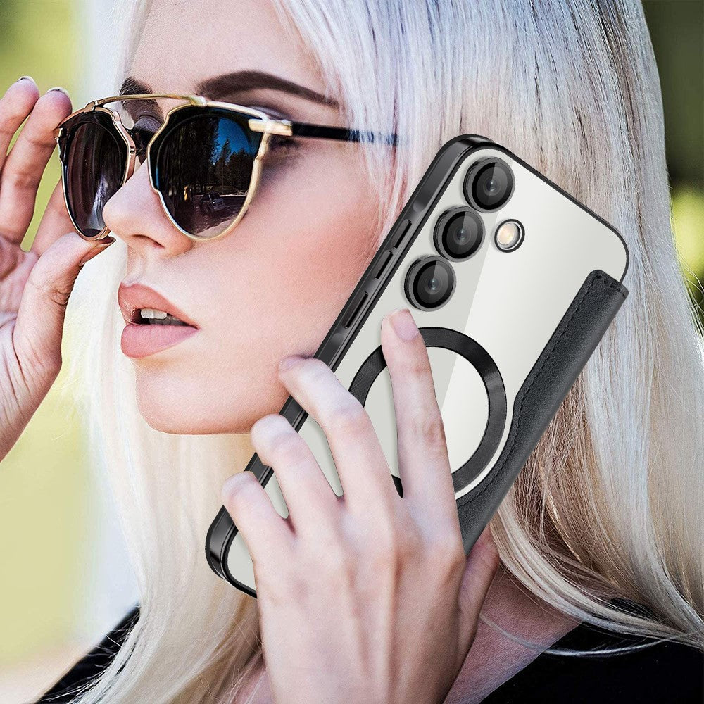 Rhombus Leather MagSafe Case for Samsung A35 5G