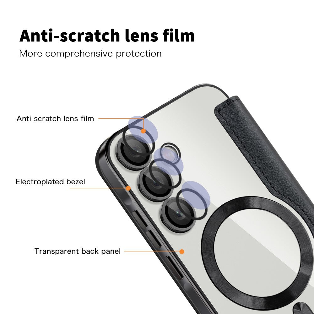 Rhombus Leather MagSafe Case for Samsung A35 5G