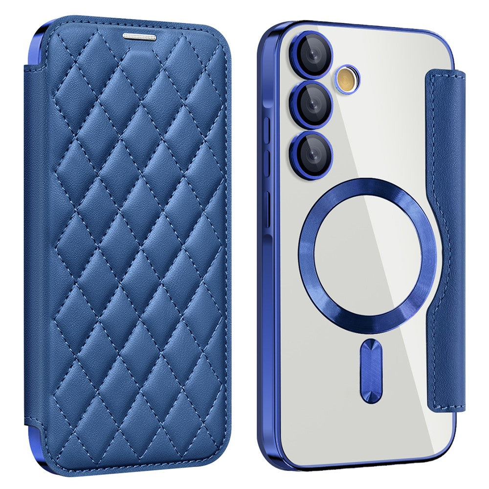 Rhombus Leather MagSafe Case for Samsung A35 5G