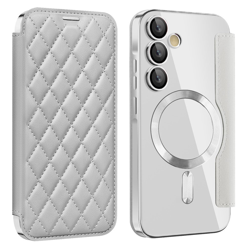Rhombus Leather MagSafe Case for Samsung A35 5G
