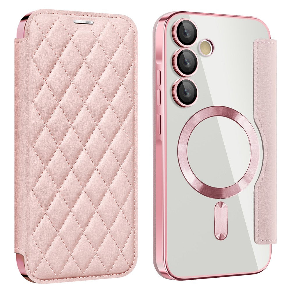 Rhombus Leather MagSafe Case for Samsung A35 5G