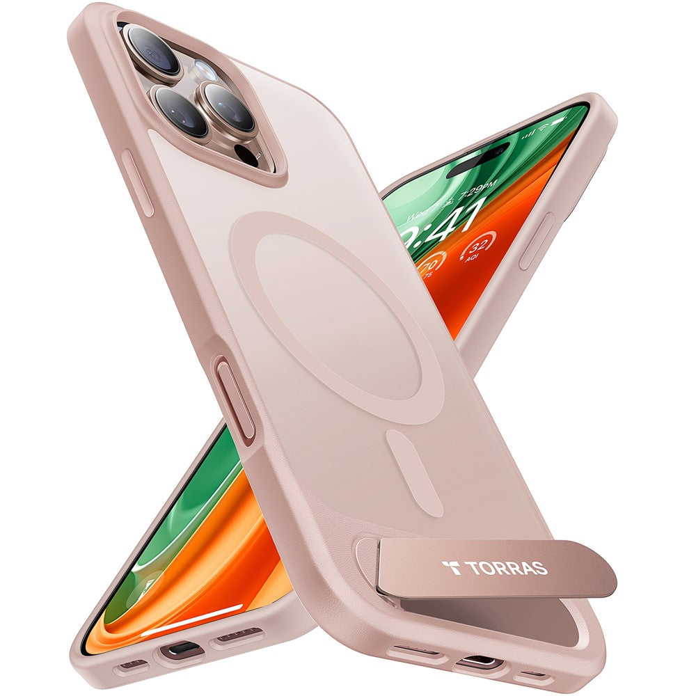 Torras Kickstand Magnetic Clear Case for iPhone 16 Pro Max