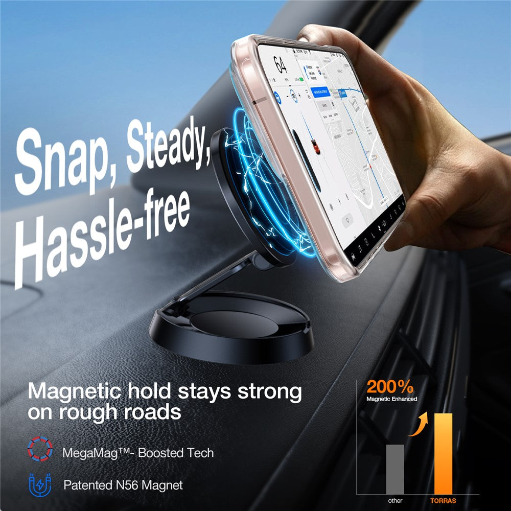 Torras Kickstand Magnetic Clear Case for iPhone 16 Pro Max