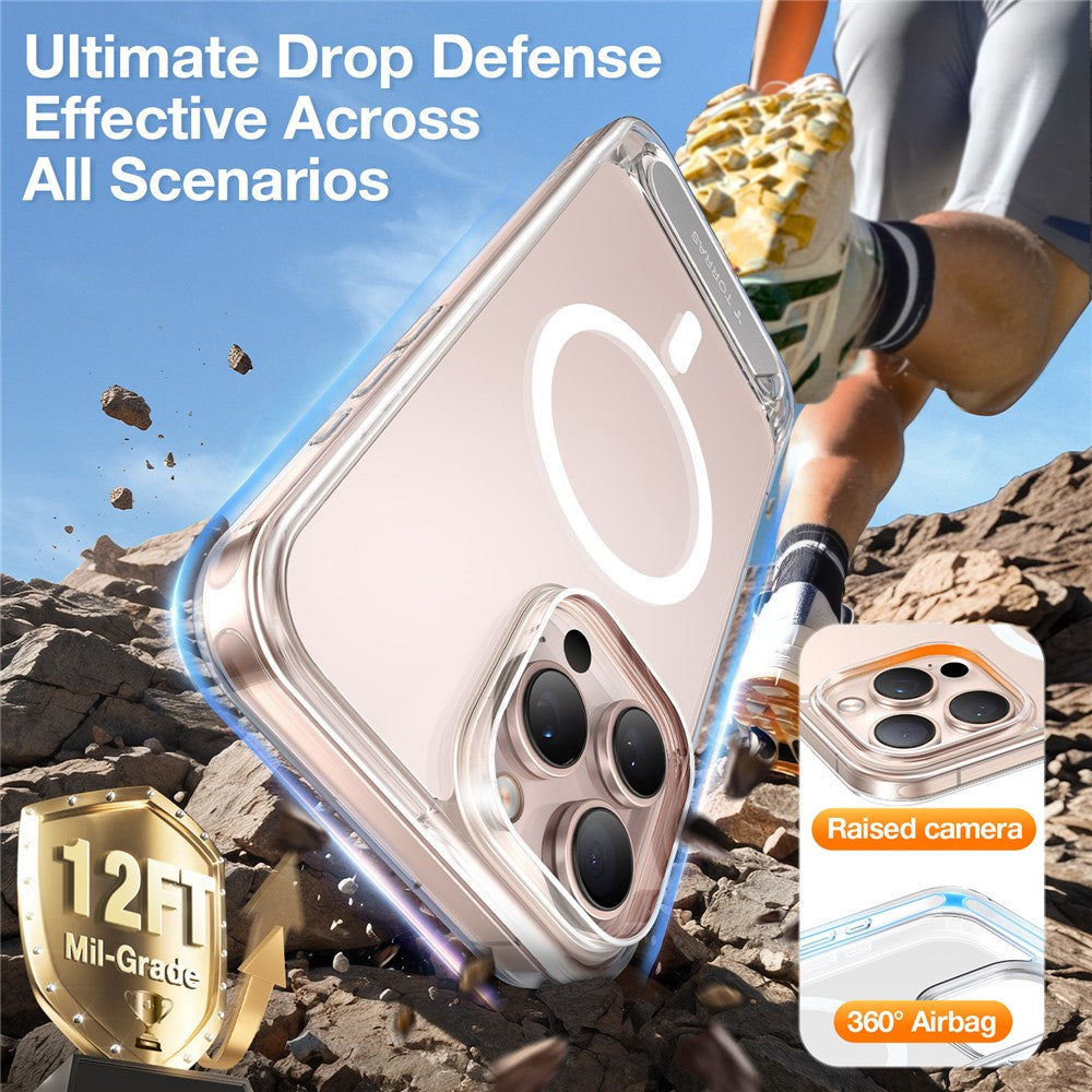 Torras Kickstand Magnetic Clear Case for iPhone 16 Pro Max