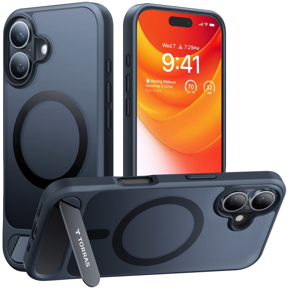 Capa Transparente Magnética Torras Kickstand para iPhone 16