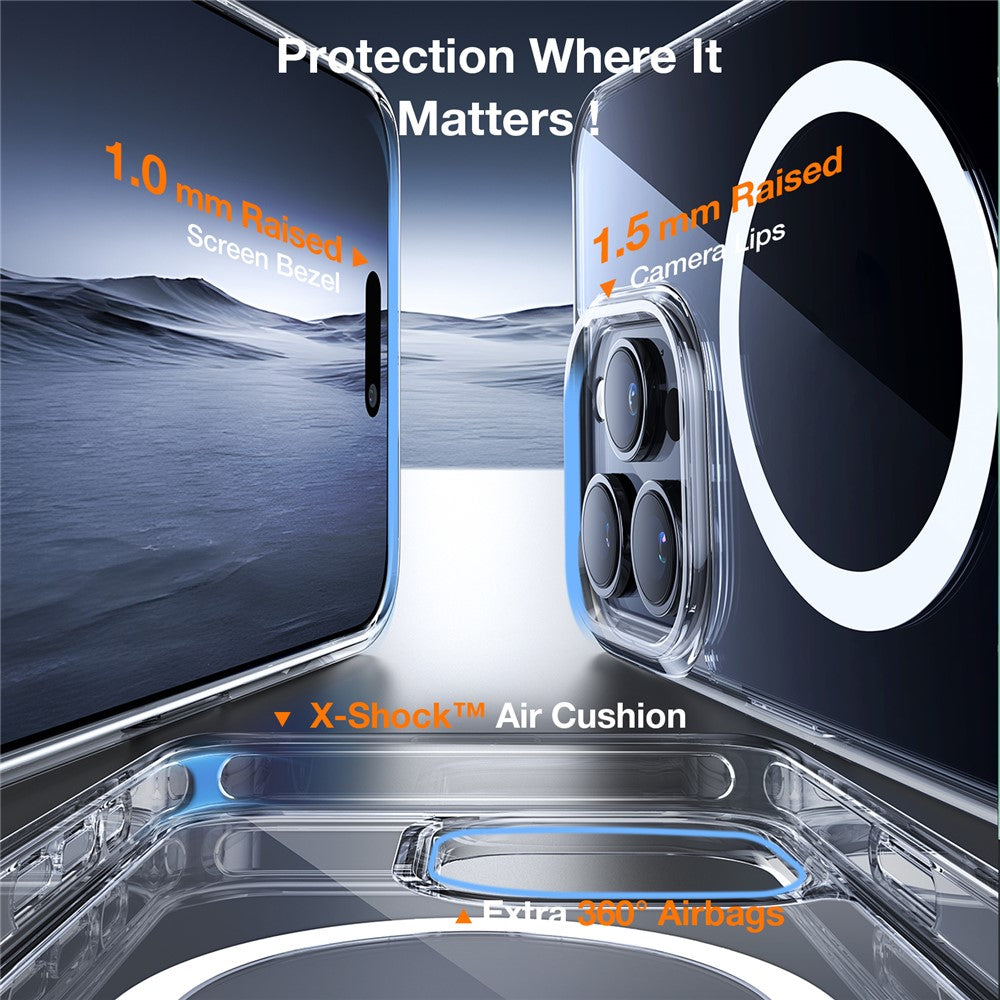 Capa Transparente Magnética Torras Kickstand para iPhone 15 Pro