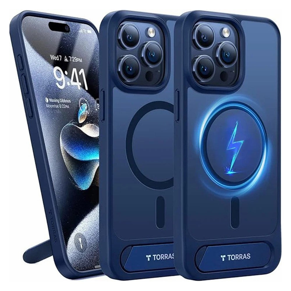 Capa Transparente Magnética Torras Kickstand para iPhone 15 Pro