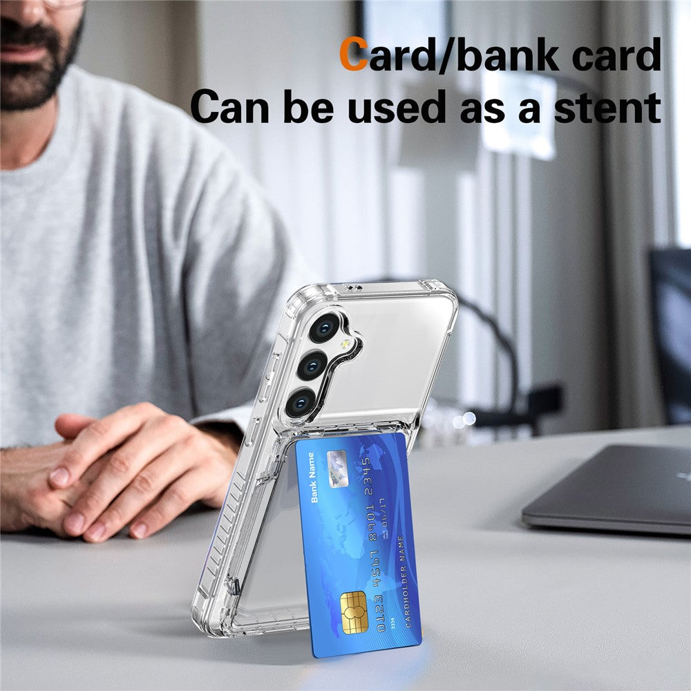 Clear StandCard Case for Samsung S25 Plus