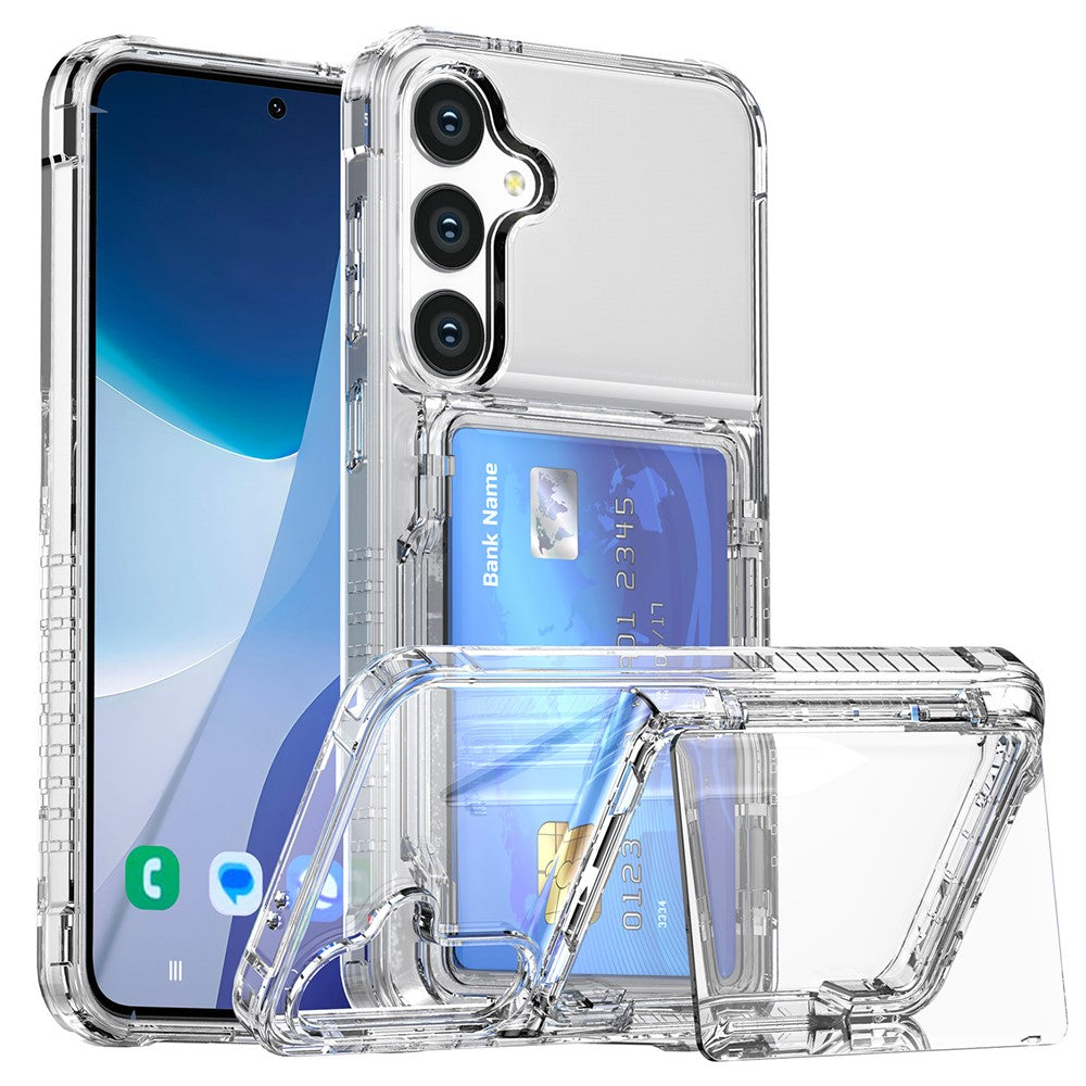 Clear StandCard Case for Samsung S25 Plus
