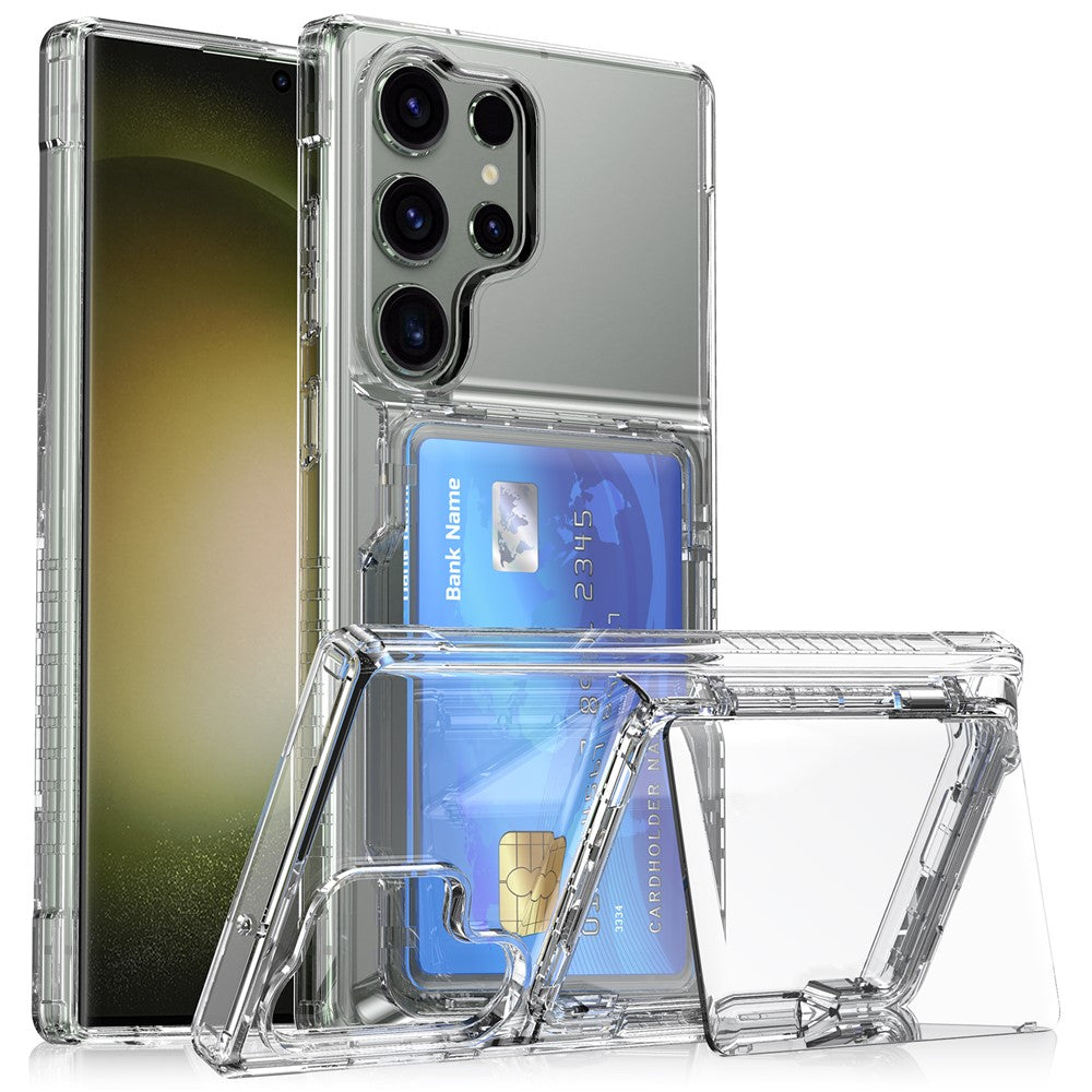 Clear StandCard Case for Samsung S25 Ultra
