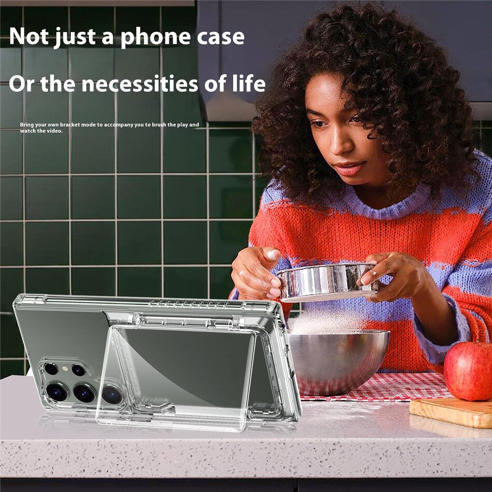 Clear StandCard Case for Samsung S25 Ultra