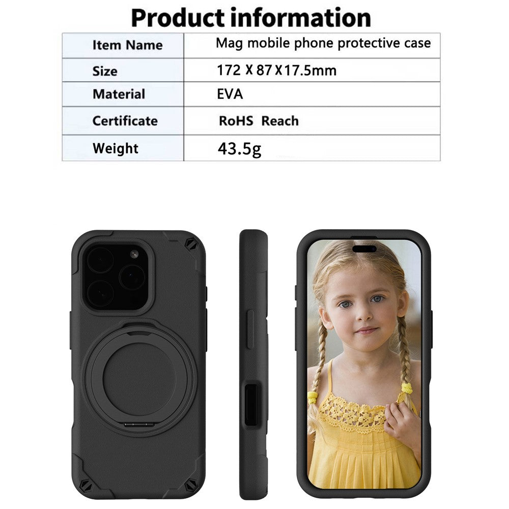 Capa Magnética com Suporte MCG Style para iPhone 16 Pro