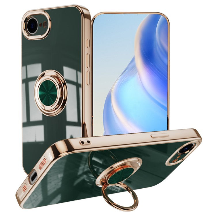 Capa TPU Electroplating com Anel 360° para iPhone 16e