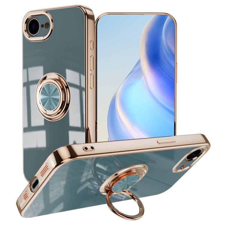 Capa TPU Electroplating com Anel 360° para iPhone 16e