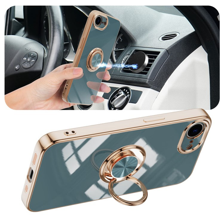 Capa TPU Electroplating com Anel 360° para iPhone 16e