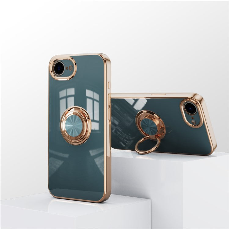 Capa TPU Electroplating com Anel 360° para iPhone 16e