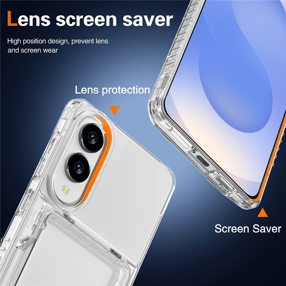 Clear StandCard Case for Samsung S25 Edge