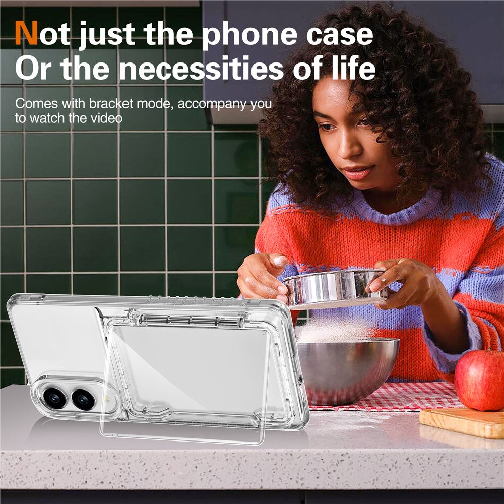 Clear StandCard Case for Samsung S25 Edge