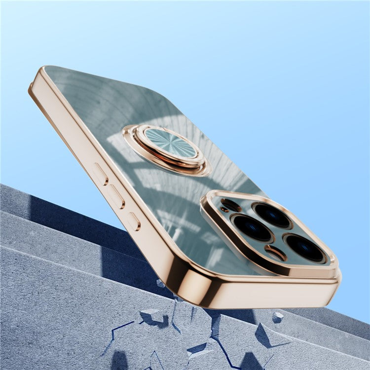 Capa TPU Electroplating com Anel 360° para iPhone 16 Pro Max