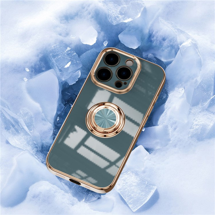 Capa TPU Electroplating com Anel 360° para iPhone 16 Pro Max