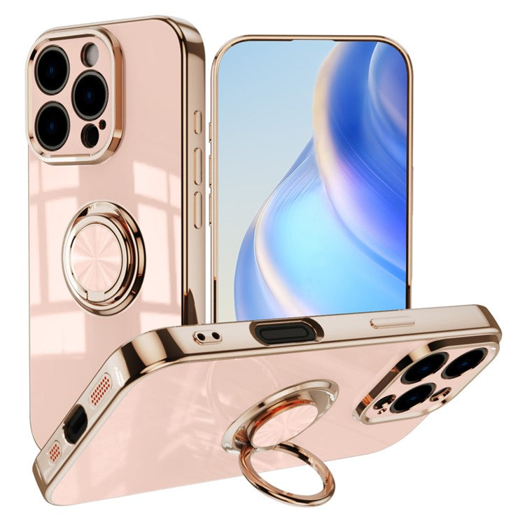 Capa TPU Electroplating com Anel 360° para iPhone 16 Pro Max
