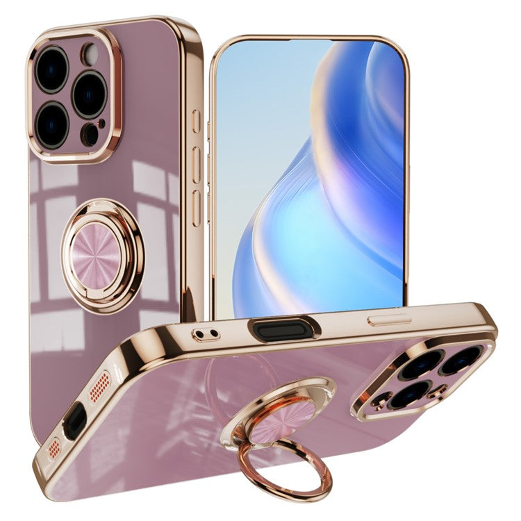 Capa TPU Electroplating com Anel 360° para iPhone 16 Pro Max
