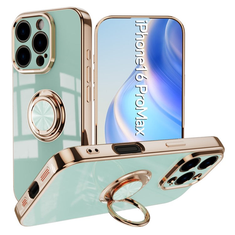 Capa TPU Electroplating com Anel 360° para iPhone 16 Pro Max
