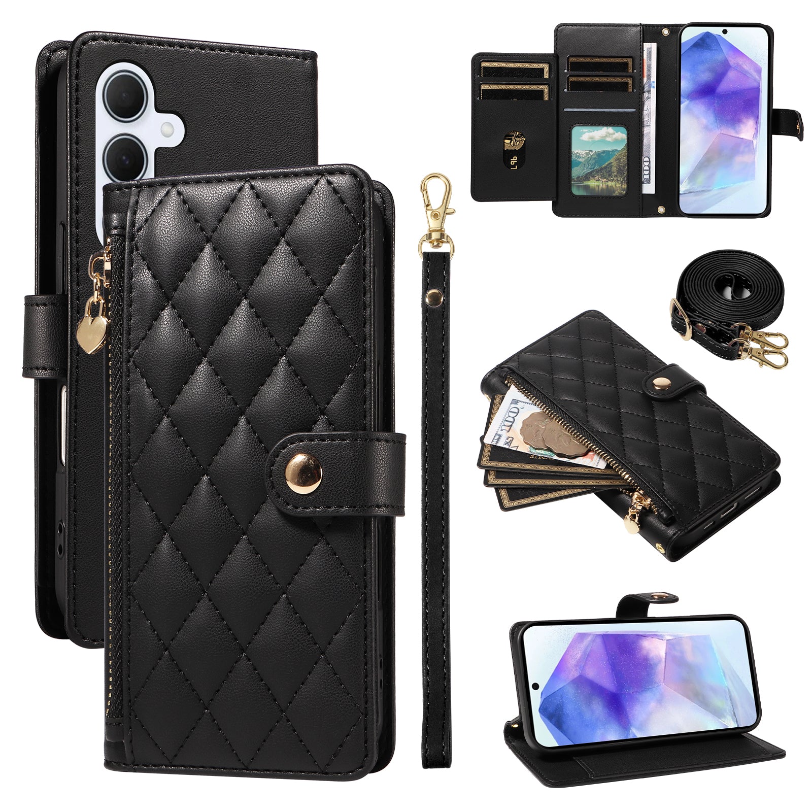 Rhombus Strap Case for Samsung A55 5G