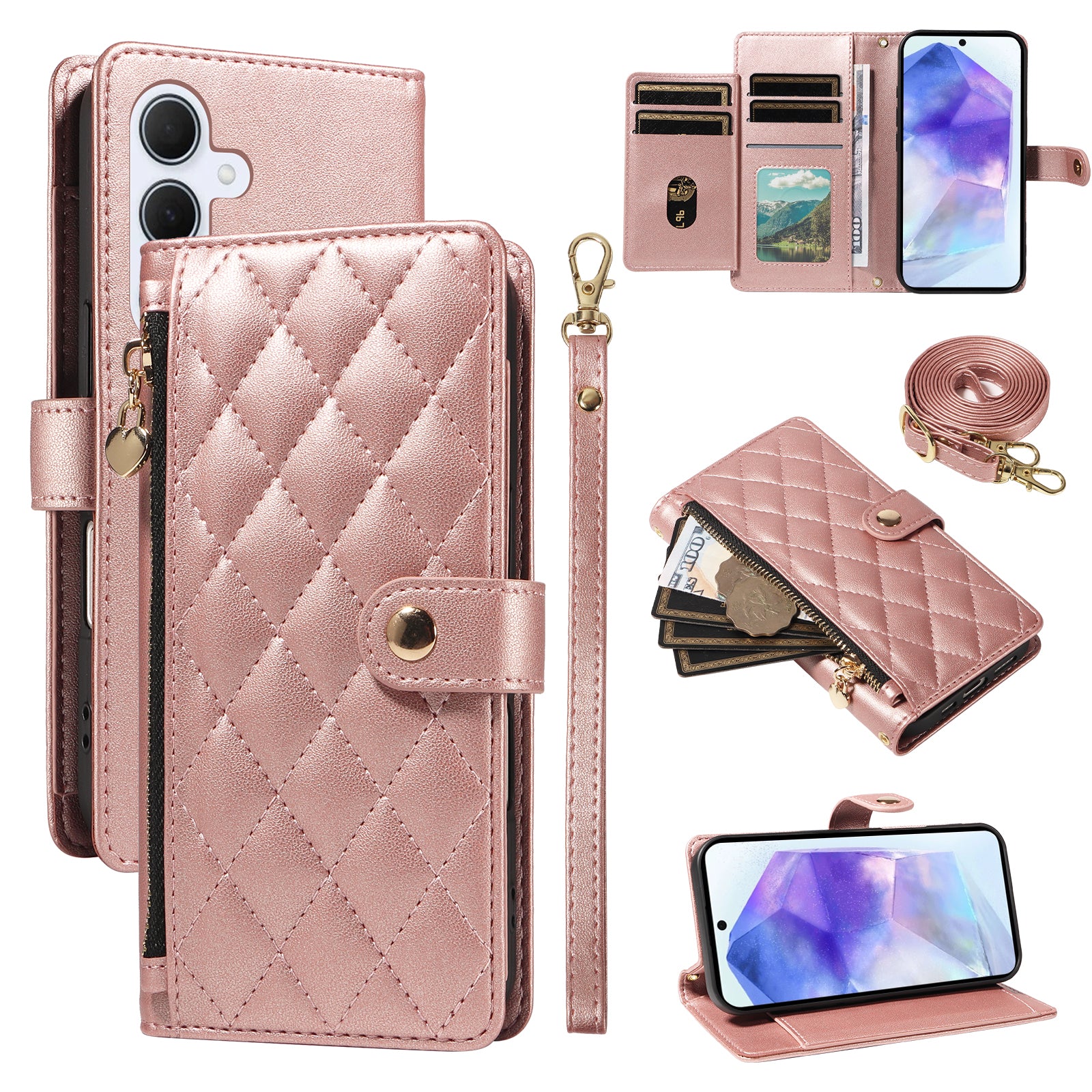 Rhombus Strap Case for Samsung A55 5G