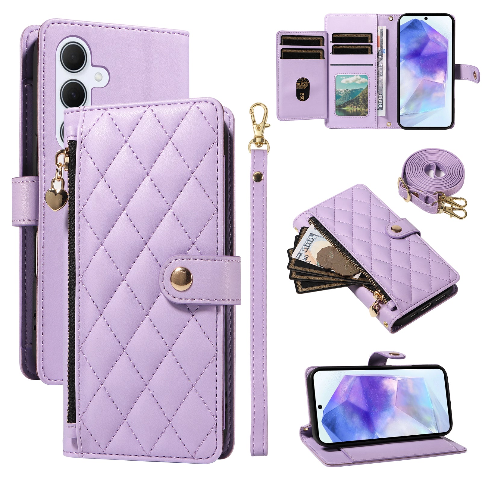 Rhombus Strap Case for Samsung A55 5G