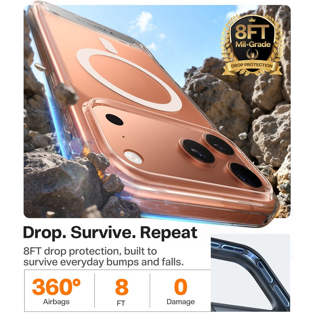 Torras Kickstand Magnetic Clear Case for iPhone 17 Pro