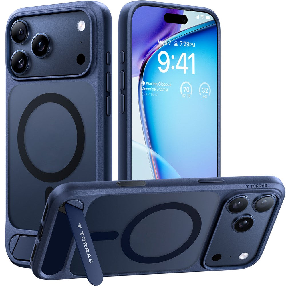 Torras Kickstand Magnetic Clear Case for iPhone 17 Pro