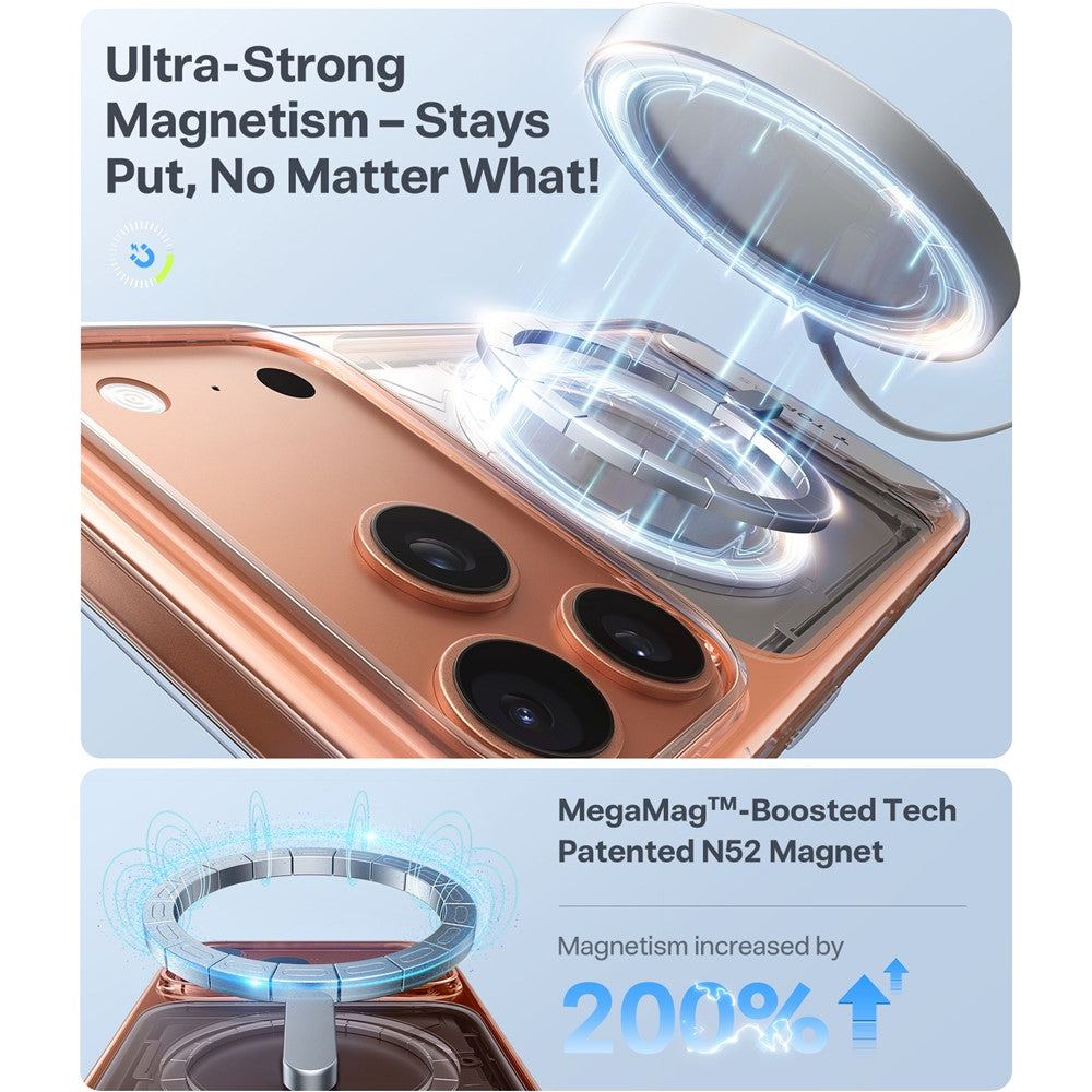 capa protetora torras transparente com suporte integrado iphone 17 pro max