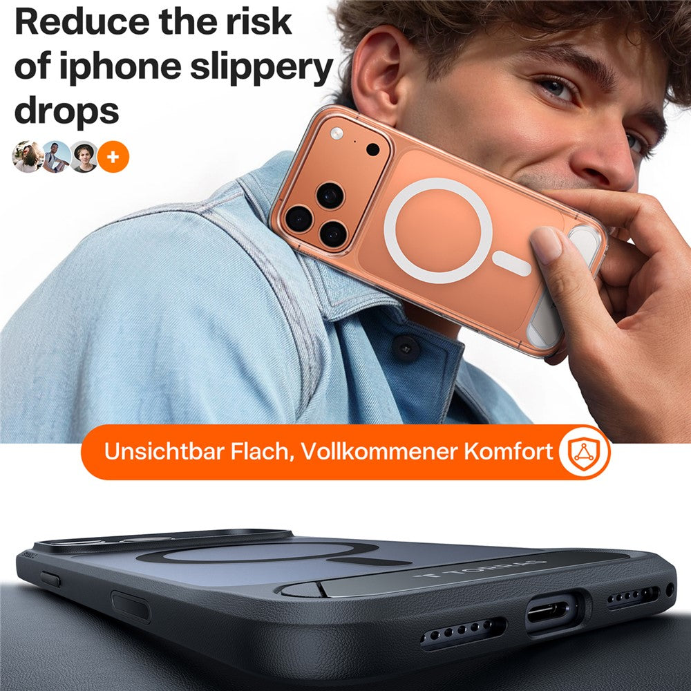 capa magnética torras transparente kickstand para iphone 17 pro max