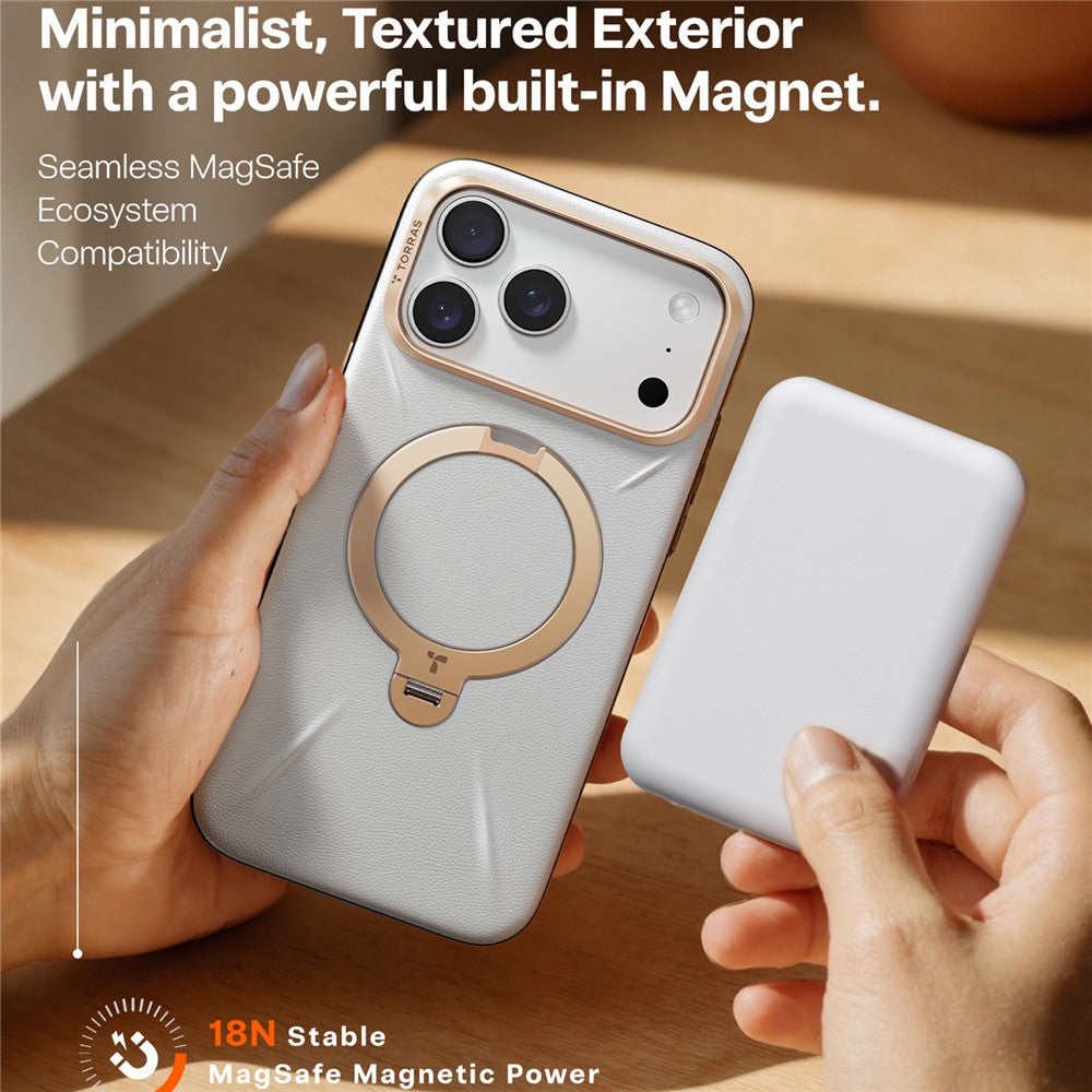 Torras Ostand Premium Leather Case for iPhone 17 Pro Max