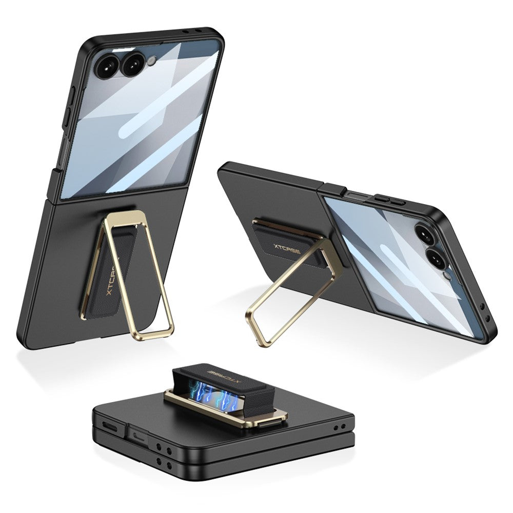 capa magstrap com suporte e vidro temperado para samsung z flip7 5g