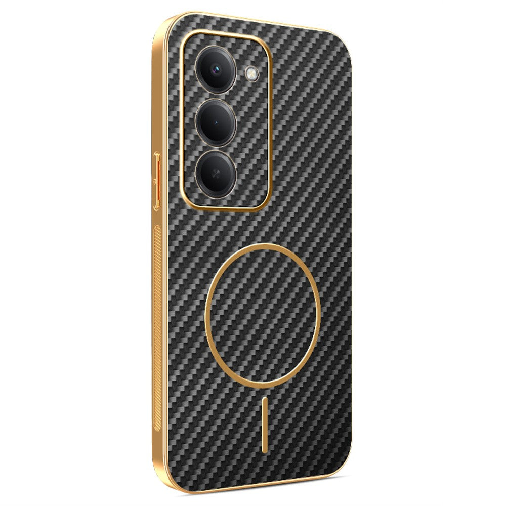 capa carbon electro para xiaomi redmi 15 5g com textura fibra de carbono