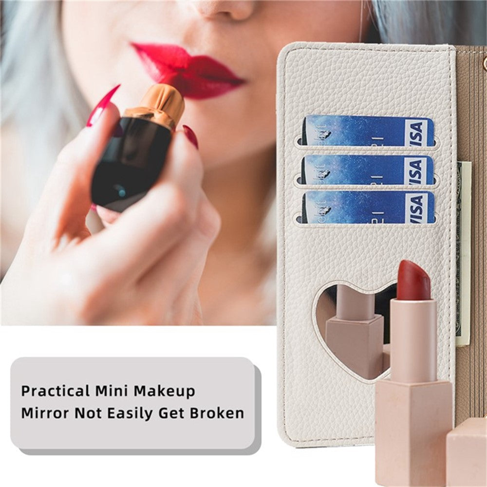 Wallet Case with Strap and Mirror for Samsung A13 5G