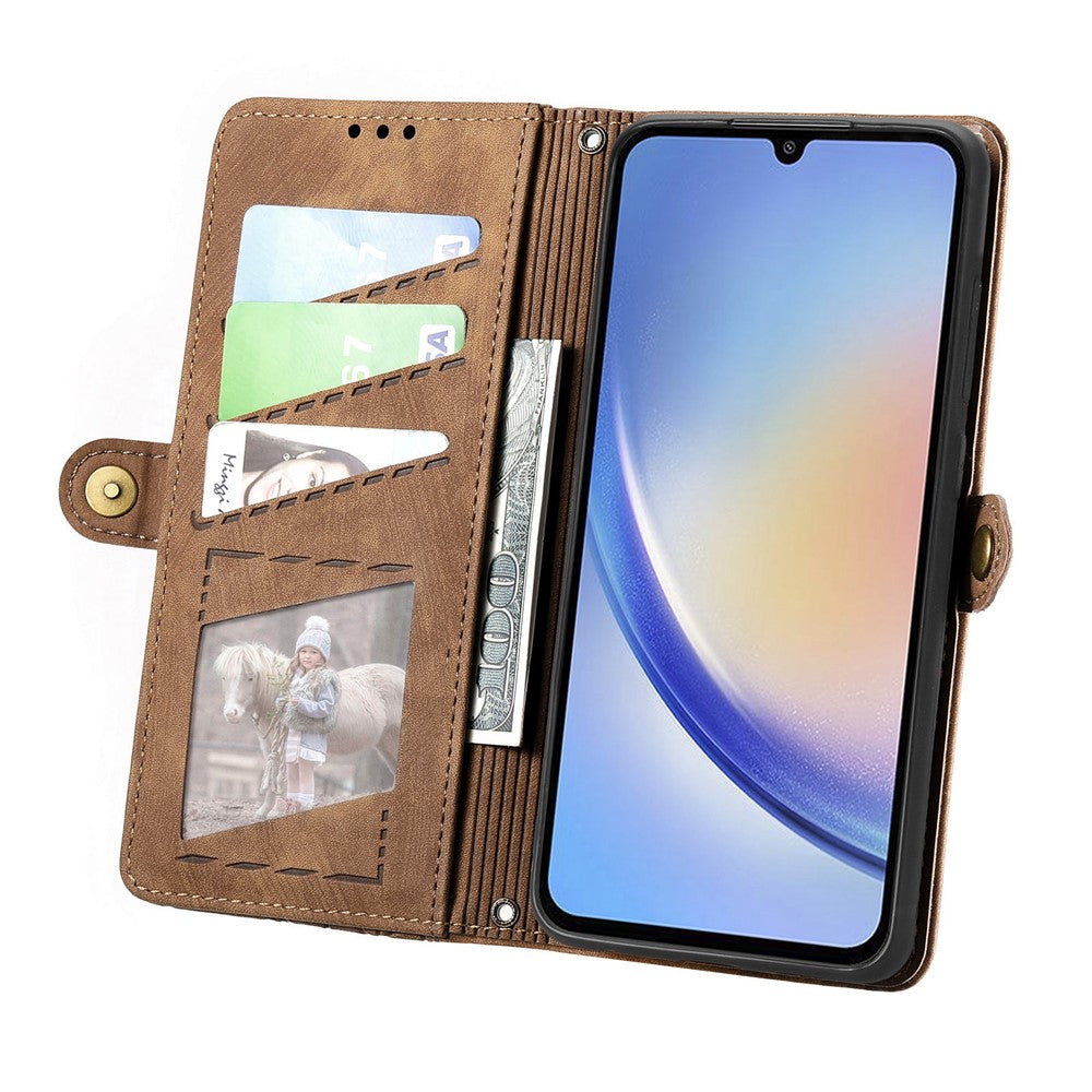 capa com fecho e porta-cartões samsung a35