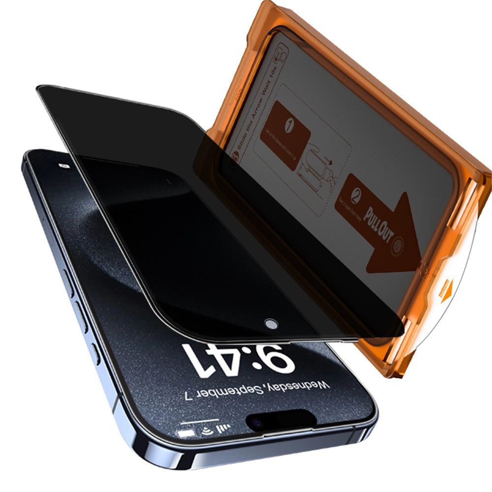 protetor anti-spy com aplicador iphone 16 pro max