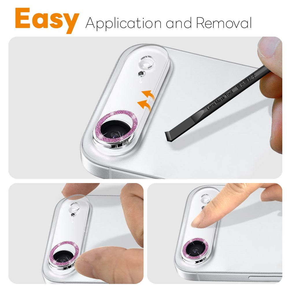 vidro temperado hd câmara iphone 17 air glitter