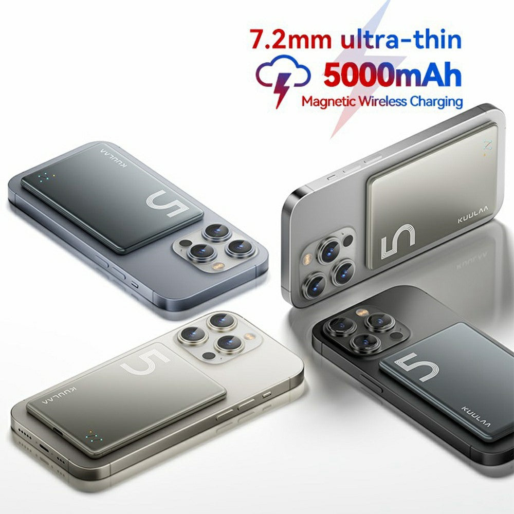 carregador portátil kuulaa magnético ultra fino 5000mah