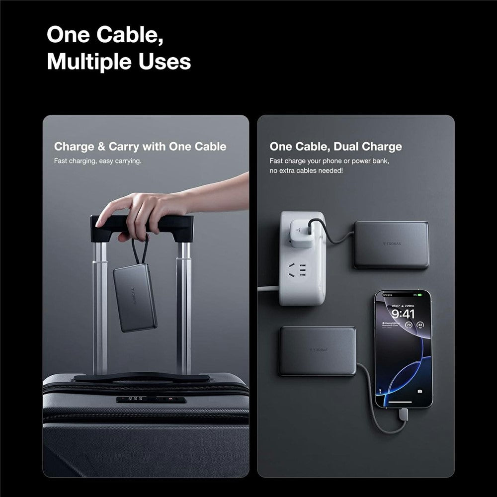 bateria externa torras mini 10000mah compacta e leve