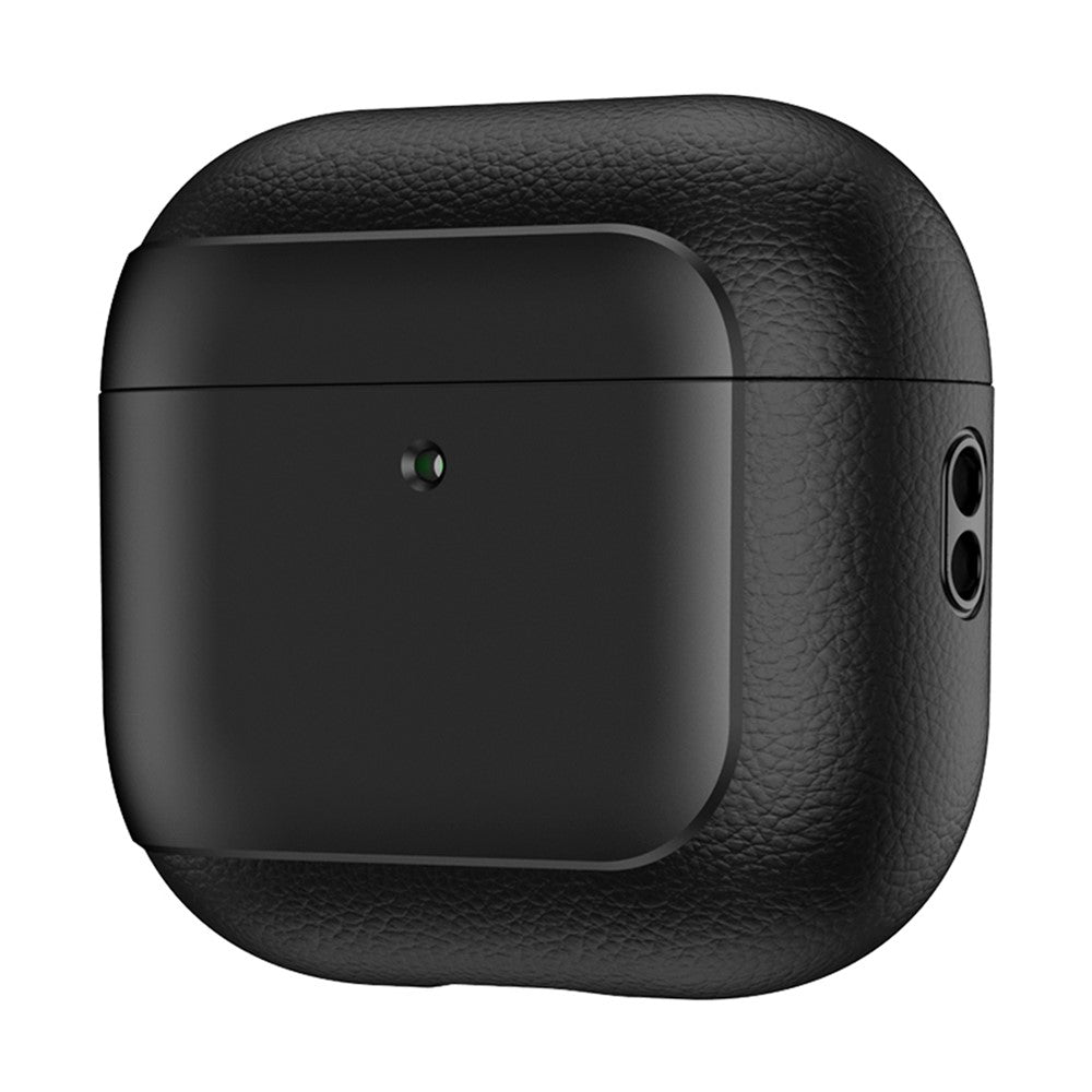 Capa Electroplating Litchi para AirPods 4 com Lanyard