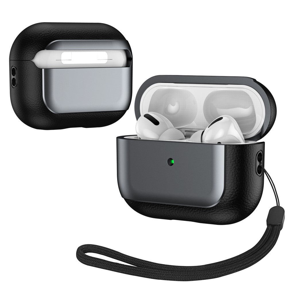 Litchi Texture Case for AirPods Pro 2 with Lanyard