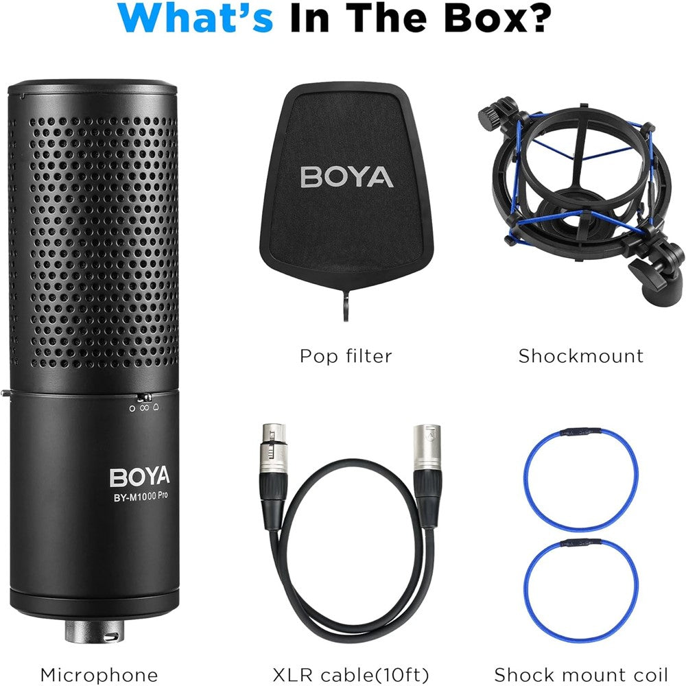 Microfone Condensador Profissional Boya BY-M1000 Pro